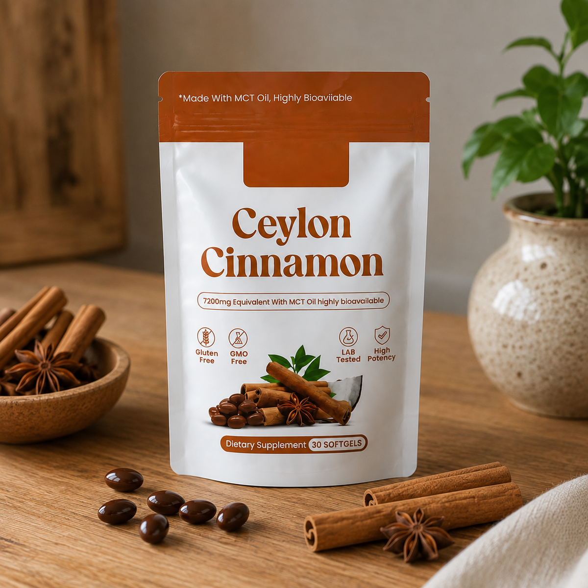 Ceylon Cinnamon 7200mg with MCT Oil