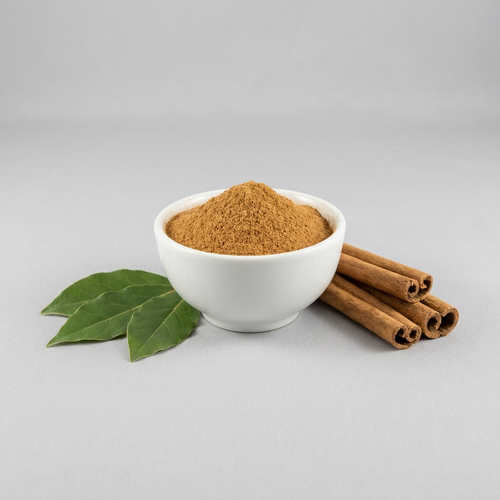 Bowl of powder with botanicals